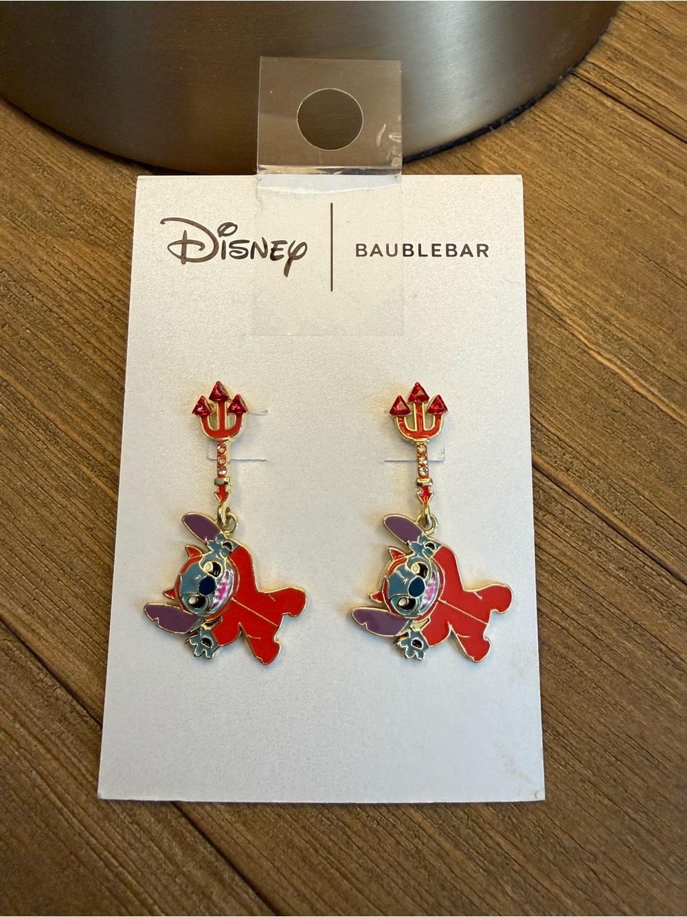 Disney BaubleBar Stitch Red Devil pitchfork dangle earrings - Picture 5 of 5